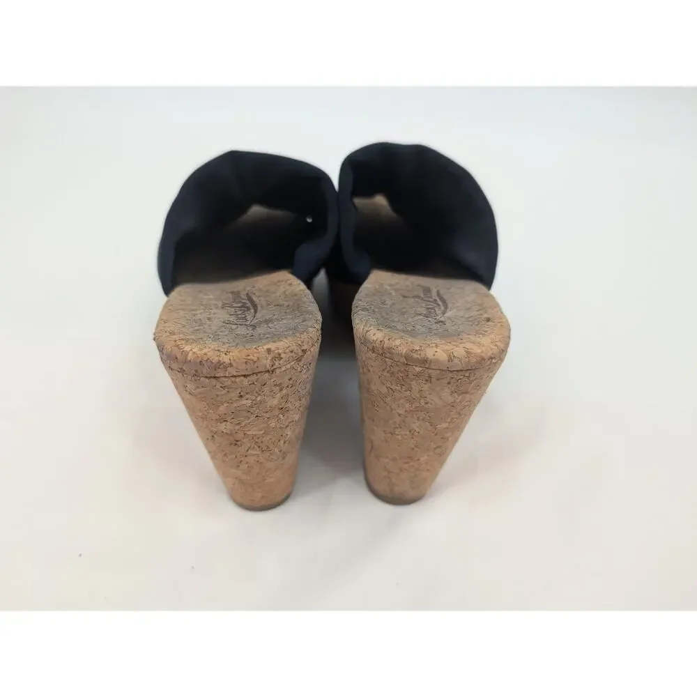 Lucky Brand Marilyn Women's Navy Blue Cork Heel Wedges Size 8 Vacation Beachy